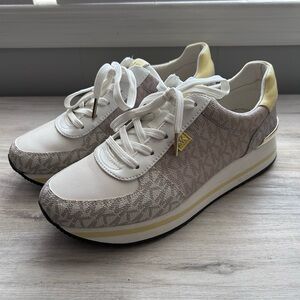 MICHAEL Michael Kors White and Cream Sneakers